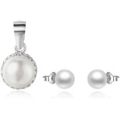 Beneto Zvýhodnená sada perlových šperkov Beneto (prívesok, náušnice)