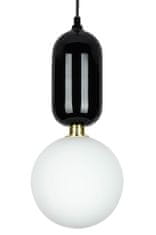 KINGHOME Závesné svietidlo BOY M Fi 25 čierne - LED, sklo, kov"
