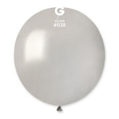 Gemar Balóny guľaté metalické strieborné 48cm 10ks