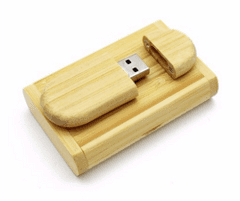 CTRL+C Sada: drevený USB ovál v boxe, bambus, 8 GB, USB 2.0