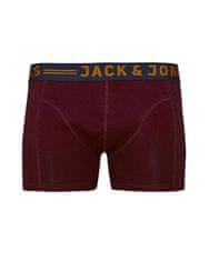 Jack&Jones Plus 3 PACK - pánske boxerky JACLICHFIELD 12147592 Burgundy (Veľkosť XXL)