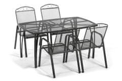 IWHOME Jedálenský set stôl ZWMT 24 tmavo sivá + 4x kreslo ZWMC-31 tmavo šedá