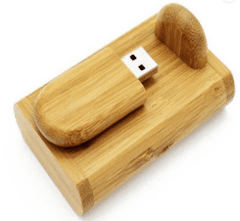 CTRL+C Sada: drevený USB ovál v boxe, bambus CARBON, 8 GB, USB 2.0