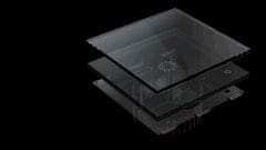HEVOLTA Glasense sklenený vypínač 2-tlačidlový, WiFi, Graphenium Black
