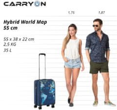CARRY ON Príručný kufor Hybrid World Map