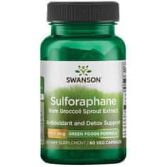 Swanson Sulforaphane Broccoli extract (Sulforafan z extraktu brokolice), 400 mcg, 60 rastlinných kapsúl