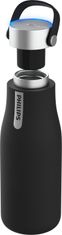 Philips Samočistiaca fľaša GoZero UV AWP2788BK, 590 ml, UV sterilizácia, thermo, nerezová oceľ, čierna