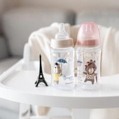 Canpol babies Fľaša sa širokým hrdlom BONJOUR PARIS 240ml modrá