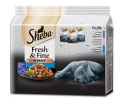 Sheba Fresh & Fine vrecká rybí výber v šťave pre dospelé mačky 5x(15x50 g)