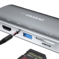 DUDAO A15Pro 11in1 USB HUB adapter, sivý