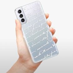 iSaprio Silikónové puzdro - Handwriting 01 - white pre Samsung Galaxy S21+