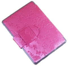 Durable Lock Puzdro pre Amazon Kindle 4/5 - Butterfly B02 - tmavo ružová