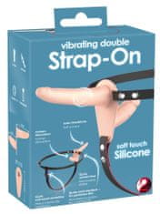 You2toys Dvojitý vibračný strap-on pre ženy You2Toys Double Strap-on telový