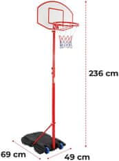 shumee Basketbalový kôš s kolieskami, nastaviteľný 113 - 236 cm