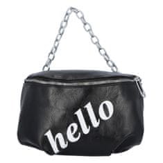 Turbo Bags Módna dámska taška na obličky s nápisom Hello, čierna
