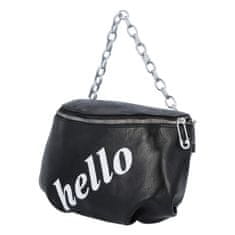 Turbo Bags Módna dámska taška na obličky s nápisom Hello, čierna