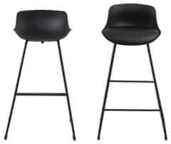 Design Scandinavia Barová stolička Tina (SET 2ks), plast, čierna