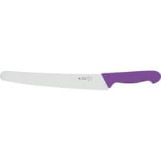 Nôž univerzálny na pečivo, ergonomická fialová rukoväť, veľmi kvalitné prevedenie, dĺžka ostria 250 mm, 