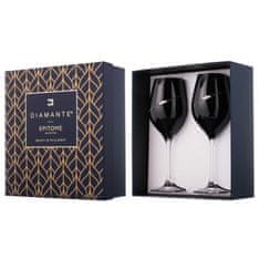 Diamante Dva Black Silhouette poháre na biele a rosé víno