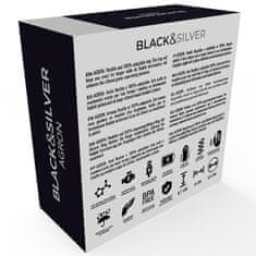 BLACK&SILVER Black and Silver AGRON Cock Ring erekčný vibračný krúžok nabíjací 3,5 cm
