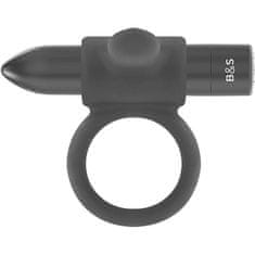 BLACK&SILVER Black and Silver CAMERON (Black Edition), vibračný krúžok na penis 3,5 cm