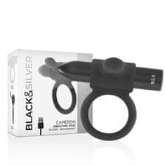 BLACK&SILVER Black and Silver CAMERON (Black Edition), vibračný krúžok na penis 3,5 cm