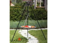 CookKing Trojnožka s roštom 50 cm čierna oceľ