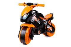 Teddies Odrážadlo motorka oranžovo-čierna plast v sáčku 24m +