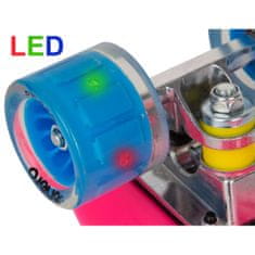 Enero Pennyboard s LED kolieskami 56 cm, ružovo-modrý S-135