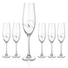 Diamante Atlantis poháre na šampanské a prosecco - sada 6 pohárov
