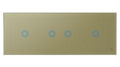 HEVOLTA Glasense sklenený 3-panel 1+2+1 tlačidlový, Champagnium Gold