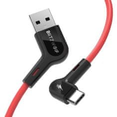 Blitzwolf BW-AC1 kábel USB / USB-C 3A 1.8m, červený
