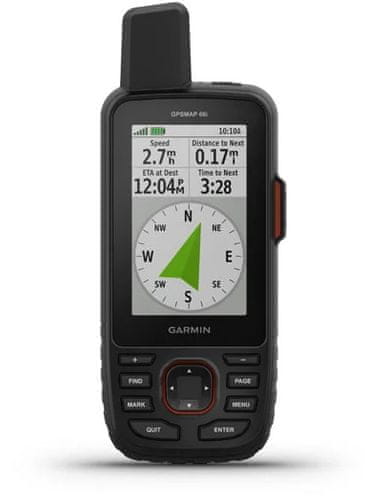 Turistická GPS navigácia do terénu Garmin GPSmap 66i EUROPE, topografická mapa Európy, GPS, Glonass, GALILEO vodeodolná, na bicykel, na vodu, kompas Garmin Explore barometer výškomer trojosí elektronický kompas kvalitná navigácia outdoor navigácia viacúčelová GPS navigácia slot na pamäťové karty microSD li-Ion dobíjacia batéria IPX7 MIL-STD-810G vojenský štandard odolnosti odolná navigácia farebný displej SOS tlačidlo LED svietidlo SOS signál BirdsEye Iridium služba GEOS profesionálna navigácia