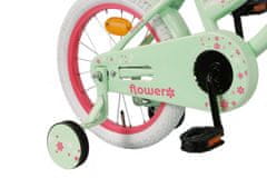 Amigo Detský bicykel Flower pre dievčatá, 16", zelený