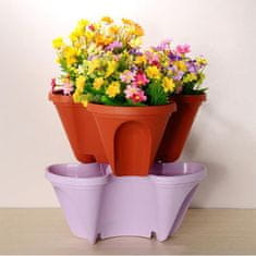 Netscroll Schodíkové sadzobné kvetináče pre všetky druhy rastlín, skladacie kvetináče podľa výšky, pre kvety, jahody, korenia, (2 ks) StandPots
