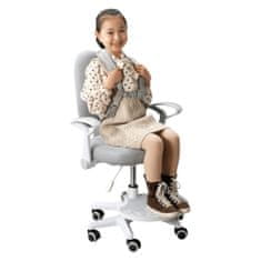 KONDELA Detská stolička s podnožkou a trakmi Anais - sivá / biela