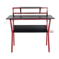 KONDELA Herný stôl Taber - červená / čierna
