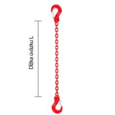 Reťazový záves hák-hák tr 80 (1 m, 3150 kg, 10 mm) 1m 3150kg 10mm cervena
