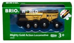 Brio WORLD 33630 Mohutná zlatá akčná lokomotíva na batérie