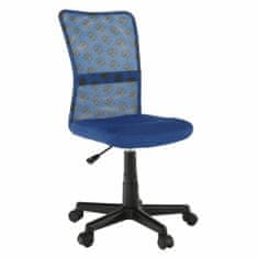 KONDELA Detská stolička na kolieskach Gofy - modrá / vzor / čierna