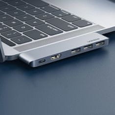 Ugreen HUB adaptér pre MacBook Pro / Air, 2x USB-C / 3x USB 3.0 / HDMI, sivý