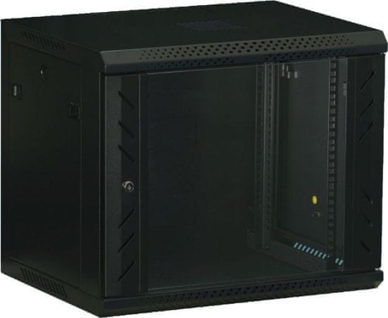 LAN-TEC WS.6612.B - nástenný, rozložený, 12U, 600 x 600, sklo