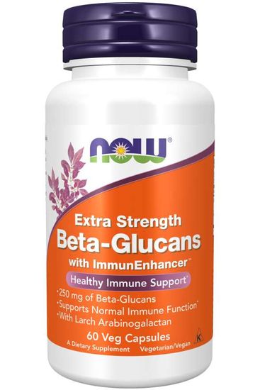 NOW Foods Beta glukány s ImmunEnhancer , Extra Strength, 60 rastlinných kapsúl