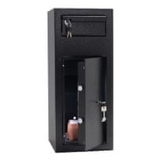 Rottner Cashmatic 1 nábytkový sejf s vhadzovacím mechanizmom čierny | Trezorový zámok na kľúč | 25 x 60 x 26 cm
