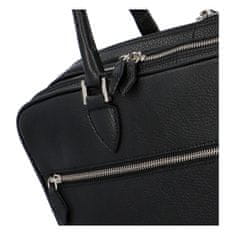 Delami Luxusná kožená biznis taška Taylor, čierna