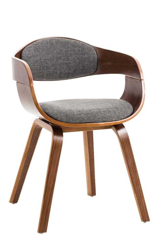 BHM Germany Jedálenská stolička Kingston, textil, orech / svetlo šedá