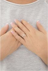 Amen Ružovo pozlátený strieborný prsteň so zirkónmi Rosary ACORB (Obvod 52 mm)