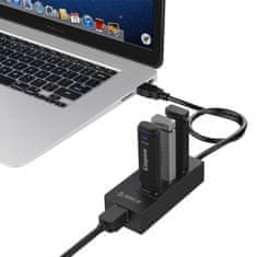 Orico 3 Portový USB3.0 HUB s RJ45 portom Gigabit ethernet; HR01-U3-BK