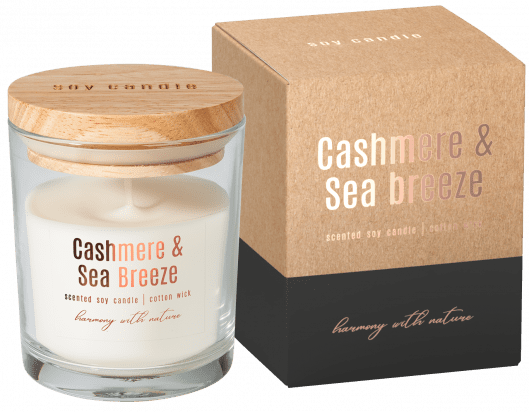 Bispol sójová voňavá sviečka sn73-327 Cashmere & Sea breeze 130g