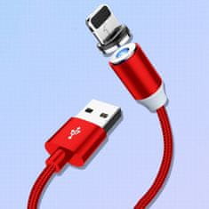 Kaku Magnetic kábel USB / Lightning 3A 1m, červený